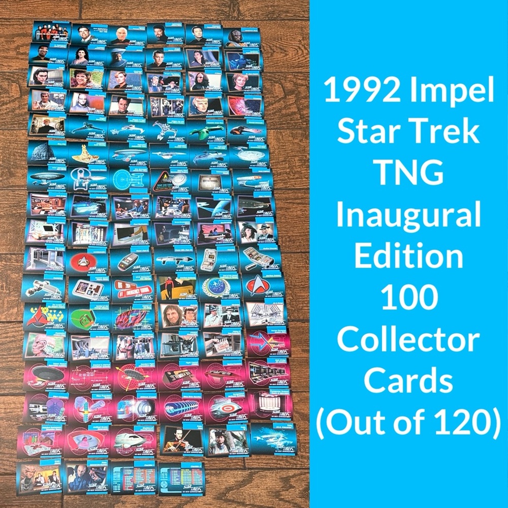 1992 Impel Star Trek TNG Inaugural Edition 100 Collector Cards (Out of 120 Set)